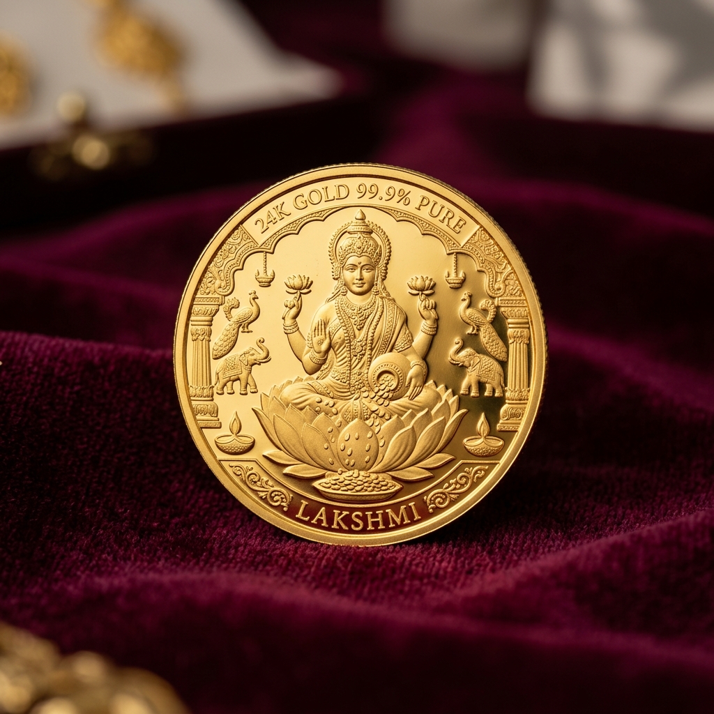 24K 99.9% Pure Gold Coin at Prince and Sanjay Jewellers